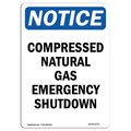 Signmission OSHA Notice Sign, 10" H, 7" W, Rigid Plastic, Compressed Natural Gas Emergency Sign, Portrait OS-NS-P-710-V-10757